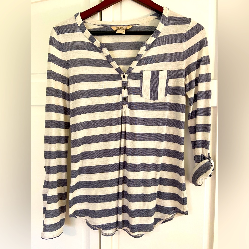 LUCKY BRAND Striped Henley Shirt XS
